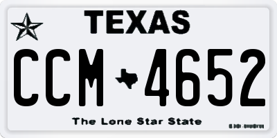 TX license plate CCM4652