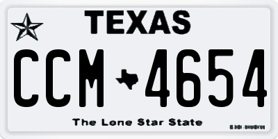 TX license plate CCM4654