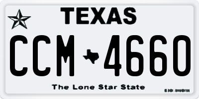 TX license plate CCM4660