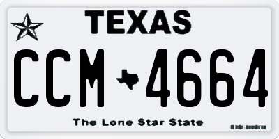 TX license plate CCM4664