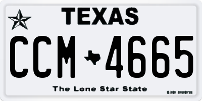 TX license plate CCM4665