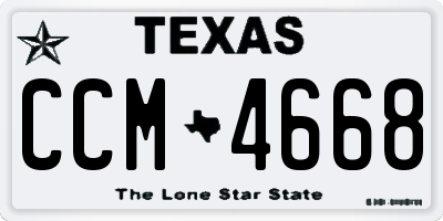 TX license plate CCM4668