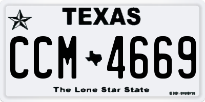 TX license plate CCM4669
