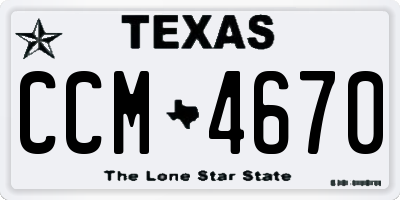 TX license plate CCM4670