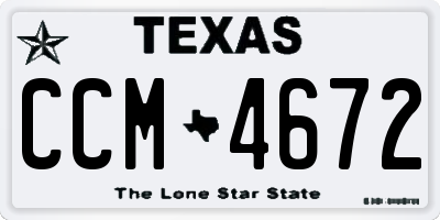TX license plate CCM4672