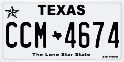 TX license plate CCM4674