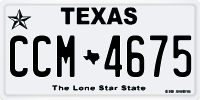 TX license plate CCM4675