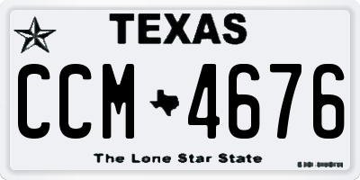 TX license plate CCM4676