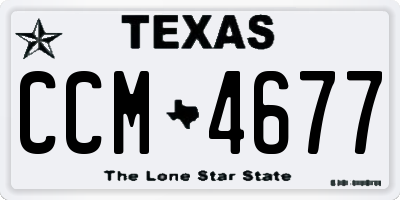TX license plate CCM4677