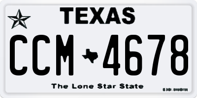 TX license plate CCM4678