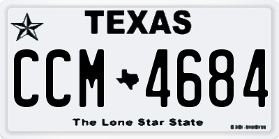 TX license plate CCM4684