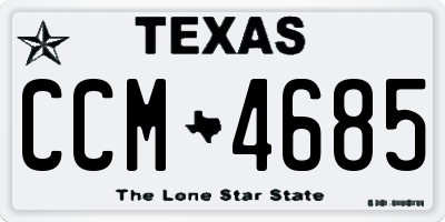 TX license plate CCM4685