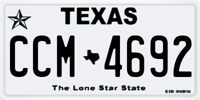TX license plate CCM4692