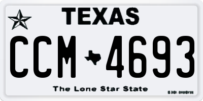 TX license plate CCM4693