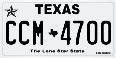 TX license plate CCM4700
