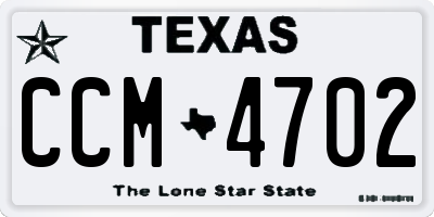 TX license plate CCM4702