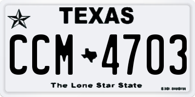 TX license plate CCM4703