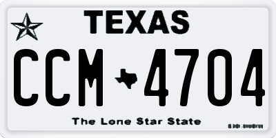 TX license plate CCM4704
