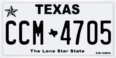 TX license plate CCM4705