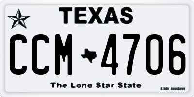 TX license plate CCM4706