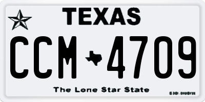 TX license plate CCM4709