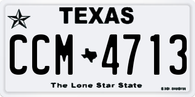 TX license plate CCM4713