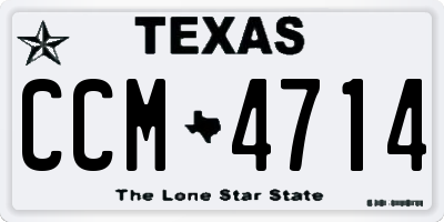 TX license plate CCM4714