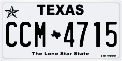 TX license plate CCM4715