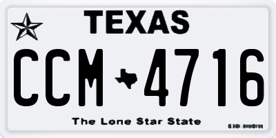 TX license plate CCM4716