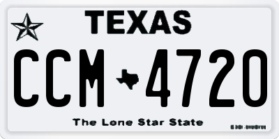 TX license plate CCM4720