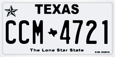 TX license plate CCM4721