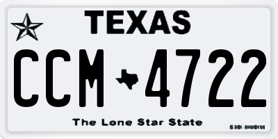 TX license plate CCM4722