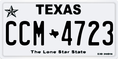 TX license plate CCM4723