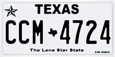 TX license plate CCM4724