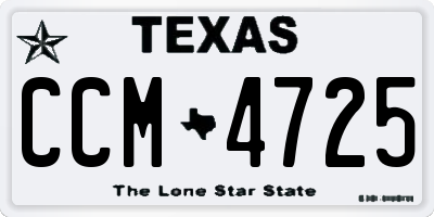 TX license plate CCM4725