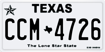 TX license plate CCM4726