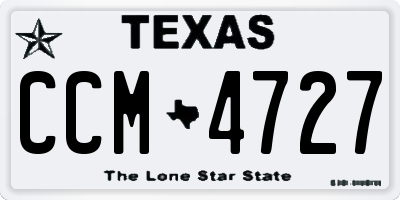 TX license plate CCM4727