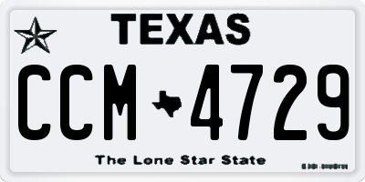 TX license plate CCM4729