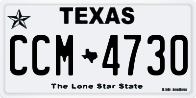 TX license plate CCM4730
