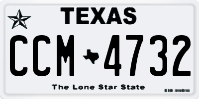 TX license plate CCM4732
