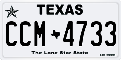 TX license plate CCM4733