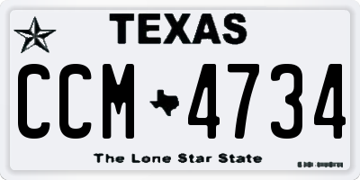 TX license plate CCM4734