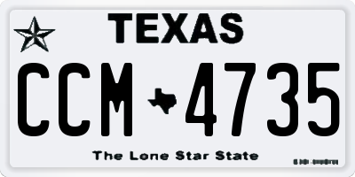 TX license plate CCM4735