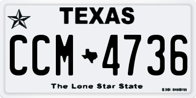 TX license plate CCM4736
