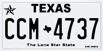 TX license plate CCM4737
