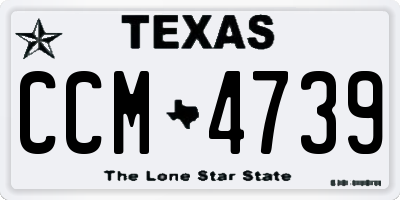 TX license plate CCM4739