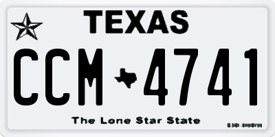 TX license plate CCM4741