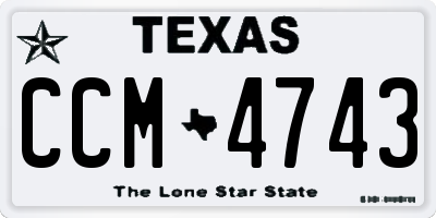 TX license plate CCM4743