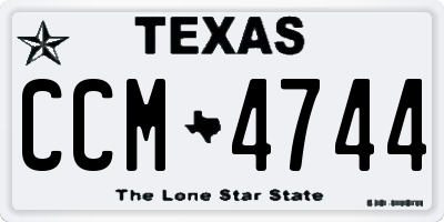 TX license plate CCM4744