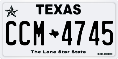 TX license plate CCM4745